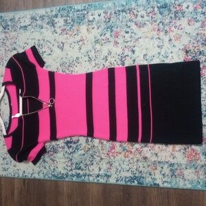Pink and black dress